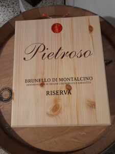 Pietroso Box n3 Brunelli di Montalcino Riserva 2015 - cassa legno da 3 sigillata